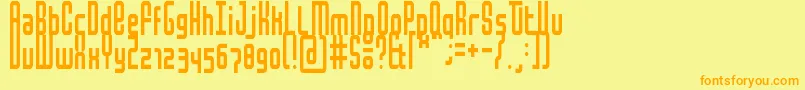 MochaCondensed Font – Orange Fonts on Yellow Background