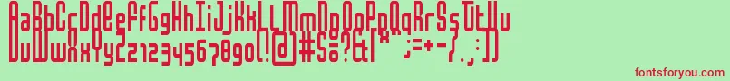 MochaCondensed Font – Red Fonts on Green Background