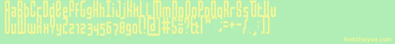 MochaCondensed Font – Yellow Fonts on Green Background