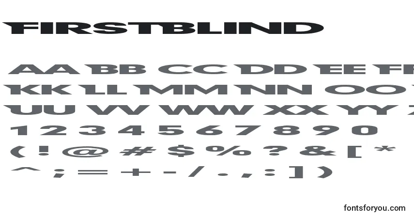FirstBlind-fontti – aakkoset, numerot, erikoismerkit
