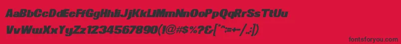 NewsOfTheWorldItalic Font – Black Fonts on Red Background