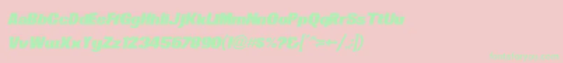 NewsOfTheWorldItalic Font – Green Fonts on Pink Background