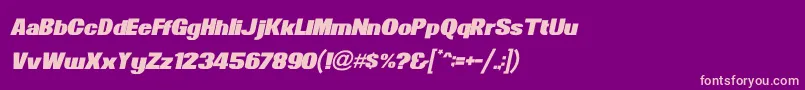 NewsOfTheWorldItalic Font – Pink Fonts on Purple Background