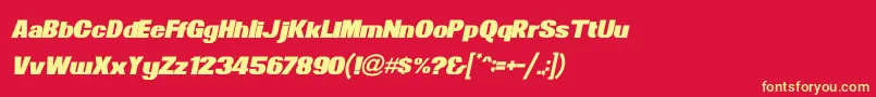 NewsOfTheWorldItalic Font – Yellow Fonts on Red Background