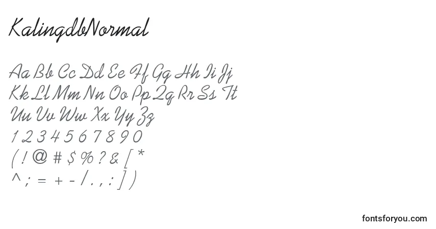 Czcionka KalingdbNormal – alfabet, cyfry, specjalne znaki