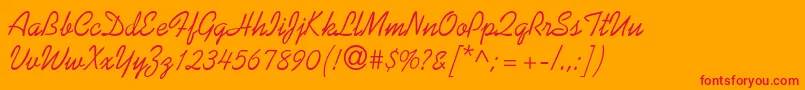 KalingdbNormal Font – Red Fonts on Orange Background