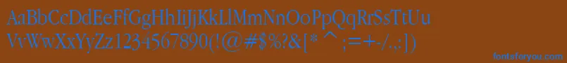 GaramondNarrowPlain.001.022 Font – Blue Fonts on Brown Background