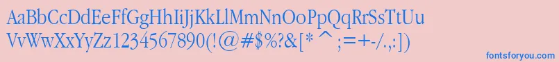 GaramondNarrowPlain.001.022 Font – Blue Fonts on Pink Background