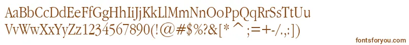 GaramondNarrowPlain.001.022-fontti – ruskeat fontit valkoisella taustalla