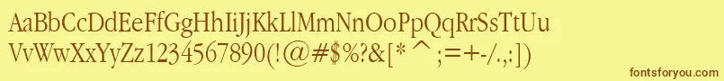 GaramondNarrowPlain.001.022 Font – Brown Fonts on Yellow Background