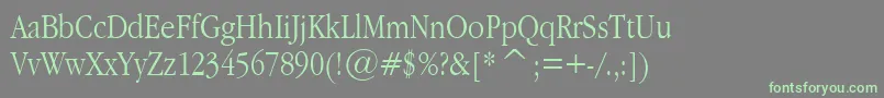 フォントGaramondNarrowPlain.001.022 – 灰色の背景に緑のフォント