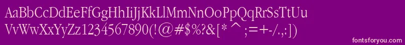 GaramondNarrowPlain.001.022 Font – Pink Fonts on Purple Background