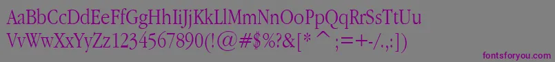 Шрифт GaramondNarrowPlain.001.022 – фиолетовые шрифты на сером фоне