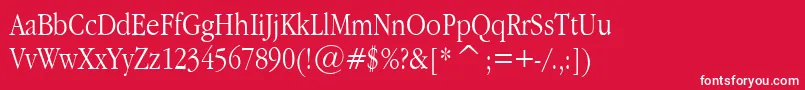 GaramondNarrowPlain.001.022 Font – White Fonts on Red Background