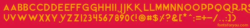 Quietthief Font – Orange Fonts on Red Background