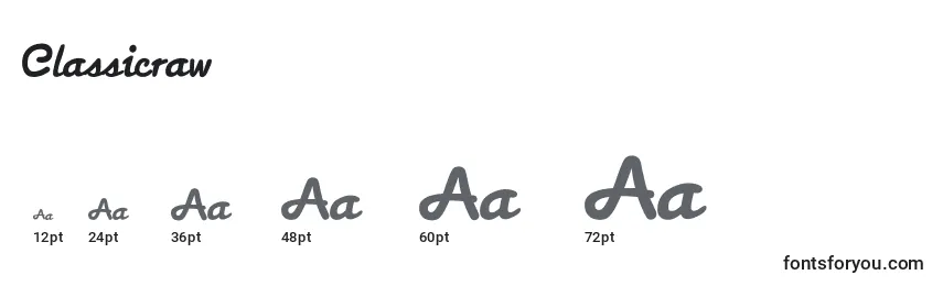 Classicraw Font Sizes