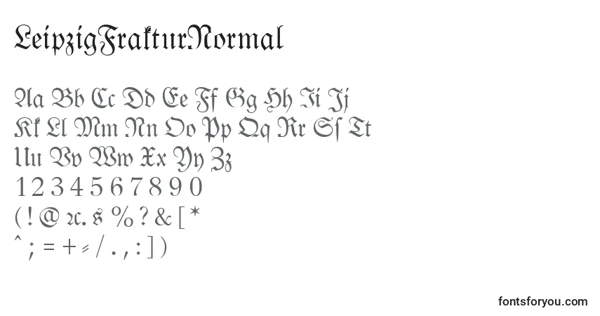 Schriftart LeipzigFrakturNormal – Alphabet, Zahlen, spezielle Symbole