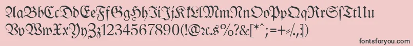 LeipzigFrakturNormal Font – Black Fonts on Pink Background