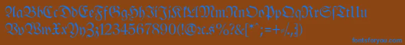 LeipzigFrakturNormal Font – Blue Fonts on Brown Background