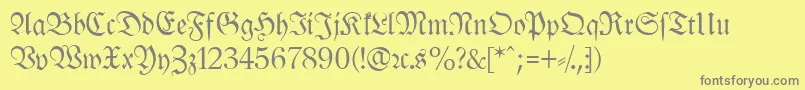 LeipzigFrakturNormal Font – Gray Fonts on Yellow Background