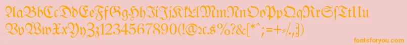 LeipzigFrakturNormal Font – Orange Fonts on Pink Background