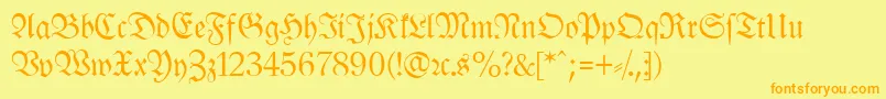 LeipzigFrakturNormal Font – Orange Fonts on Yellow Background