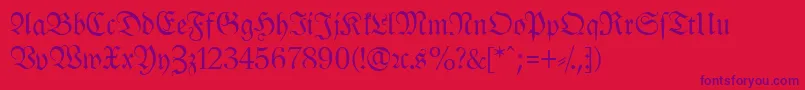 LeipzigFrakturNormal Font – Purple Fonts on Red Background