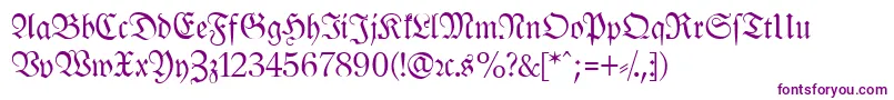 LeipzigFrakturNormal-Schriftart – Violette Schriften auf weißem Hintergrund