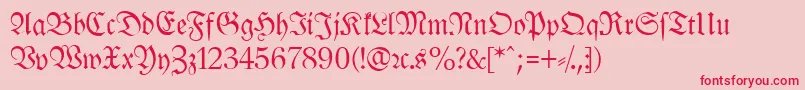 LeipzigFrakturNormal-Schriftart – Rote Schriften auf rosa Hintergrund