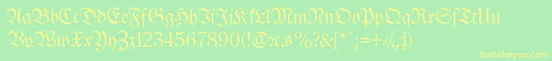 LeipzigFrakturNormal Font – Yellow Fonts on Green Background