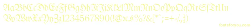 LeipzigFrakturNormal Font – Yellow Fonts on White Background