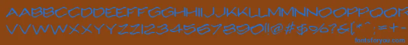 Alcohole-Schriftart – Blaue Schriften auf braunem Hintergrund