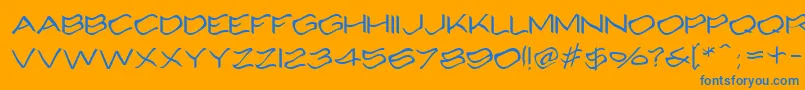 Alcohole Font – Blue Fonts on Orange Background
