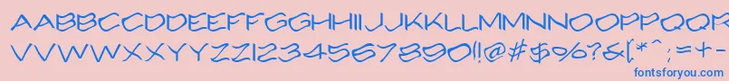 Alcohole-Schriftart – Blaue Schriften auf rosa Hintergrund