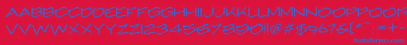 Alcohole Font – Blue Fonts on Red Background