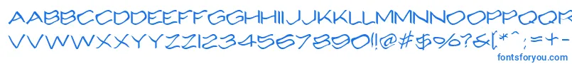 Alcohole Font – Blue Fonts on White Background