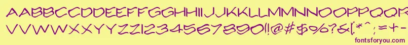 Alcohole Font – Purple Fonts on Yellow Background