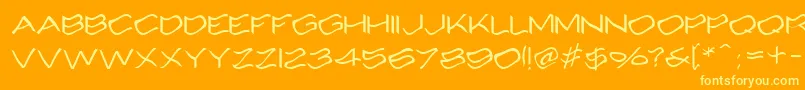 Alcohole-Schriftart – Gelbe Schriften auf orangefarbenem Hintergrund