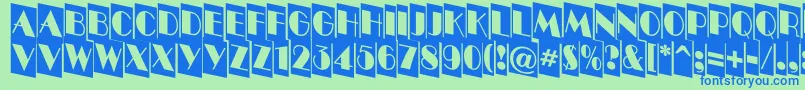 Bentti3 Font – Blue Fonts on Green Background