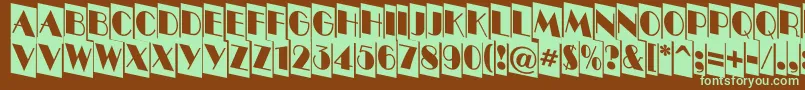 Bentti3 Font – Green Fonts on Brown Background