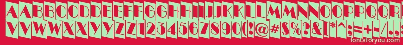 Bentti3 Font – Green Fonts on Red Background