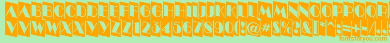 Bentti3 Font – Orange Fonts on Green Background