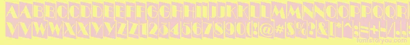 Bentti3-fontti – vaaleanpunaiset fontit keltaisella taustalla