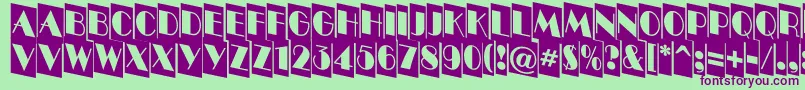 Bentti3 Font – Purple Fonts on Green Background