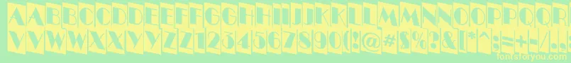Bentti3 Font – Yellow Fonts on Green Background