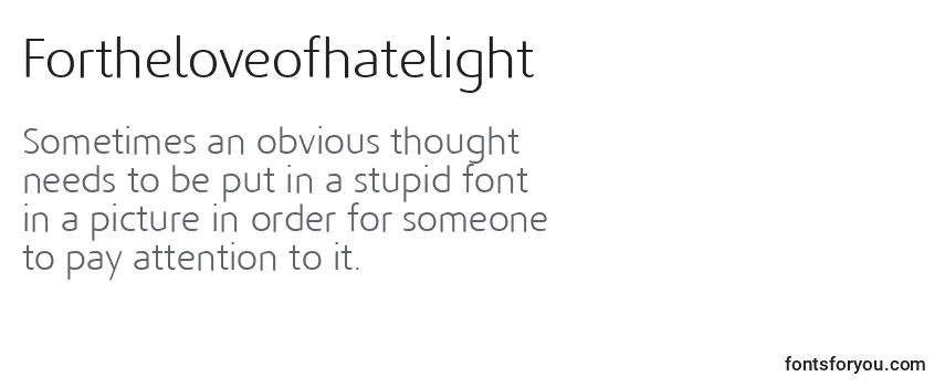 Fortheloveofhatelight Font