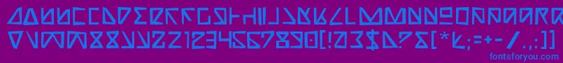 フォントNickTurboRough – 紫色の背景に青い文字