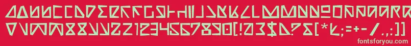 フォントNickTurboRough – 赤い背景に緑の文字