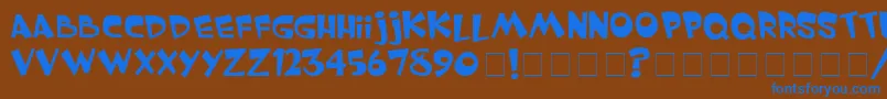 Whimsy ffy Font – Blue Fonts on Brown Background