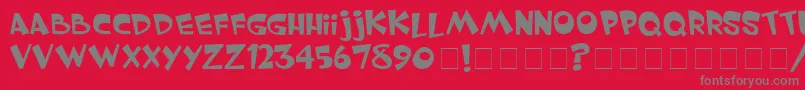 Whimsy ffy Font – Gray Fonts on Red Background